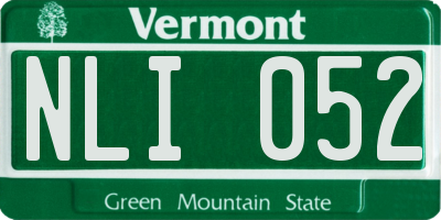 VT license plate NLI052