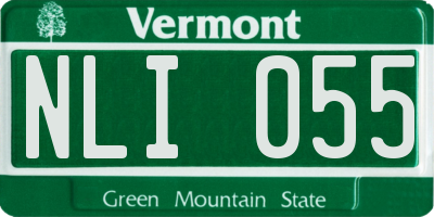 VT license plate NLI055