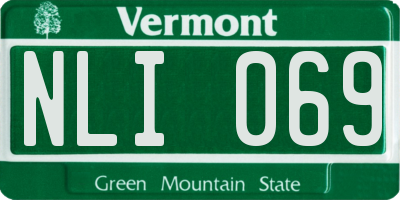 VT license plate NLI069