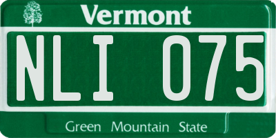 VT license plate NLI075