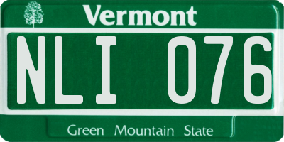 VT license plate NLI076