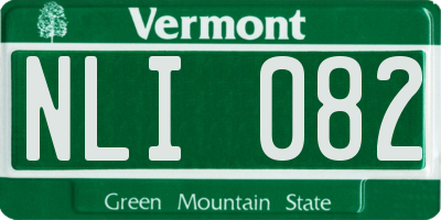 VT license plate NLI082