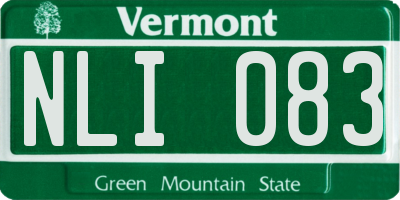 VT license plate NLI083