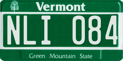 VT license plate NLI084