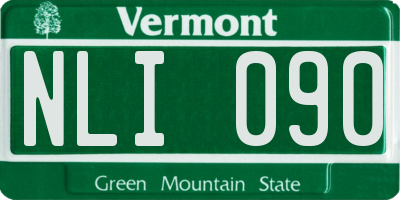 VT license plate NLI090
