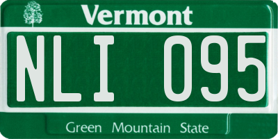 VT license plate NLI095