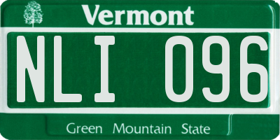 VT license plate NLI096