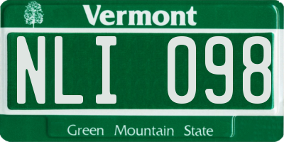 VT license plate NLI098