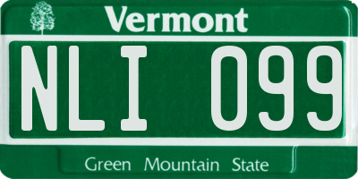 VT license plate NLI099