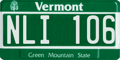 VT license plate NLI106