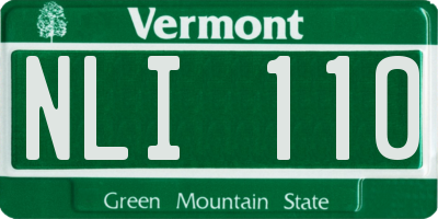VT license plate NLI110