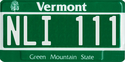 VT license plate NLI111
