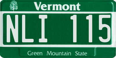 VT license plate NLI115