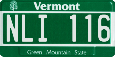VT license plate NLI116