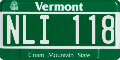 VT license plate NLI118