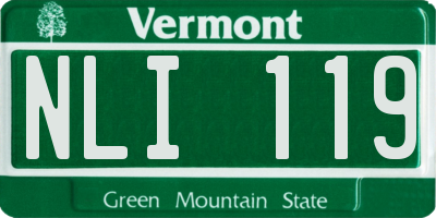 VT license plate NLI119