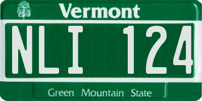 VT license plate NLI124