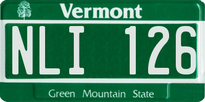 VT license plate NLI126