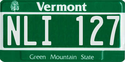VT license plate NLI127