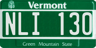VT license plate NLI130