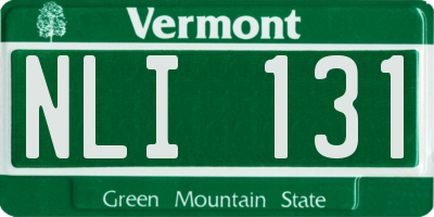 VT license plate NLI131
