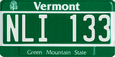 VT license plate NLI133