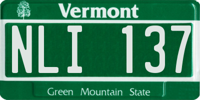 VT license plate NLI137