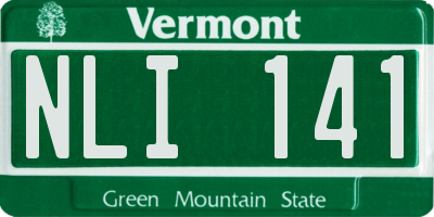 VT license plate NLI141