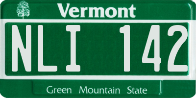VT license plate NLI142