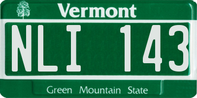 VT license plate NLI143