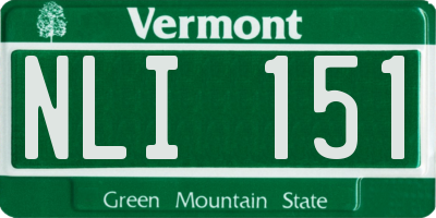 VT license plate NLI151