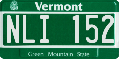 VT license plate NLI152
