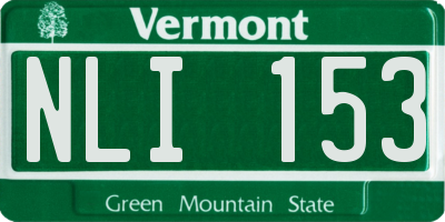 VT license plate NLI153