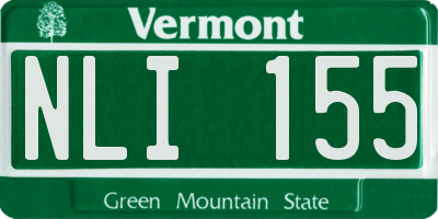 VT license plate NLI155