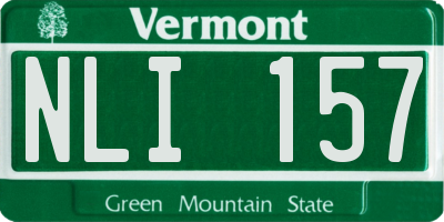 VT license plate NLI157