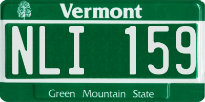 VT license plate NLI159