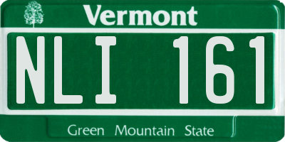 VT license plate NLI161