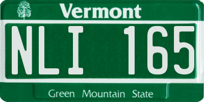 VT license plate NLI165
