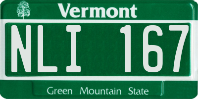 VT license plate NLI167