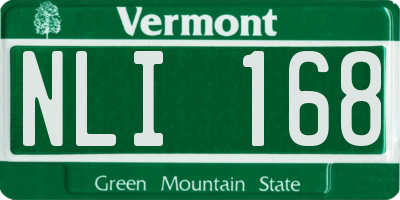 VT license plate NLI168