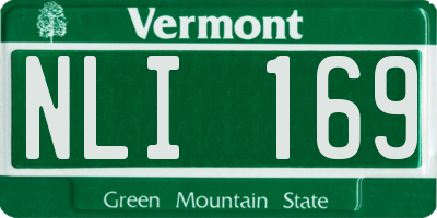 VT license plate NLI169