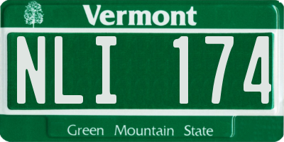 VT license plate NLI174