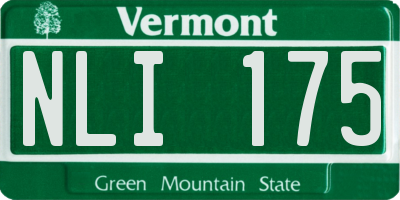 VT license plate NLI175