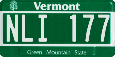 VT license plate NLI177