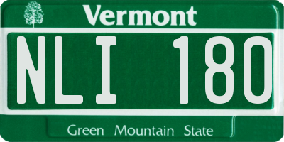 VT license plate NLI180