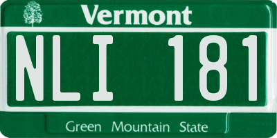 VT license plate NLI181