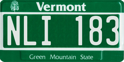 VT license plate NLI183