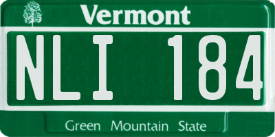 VT license plate NLI184