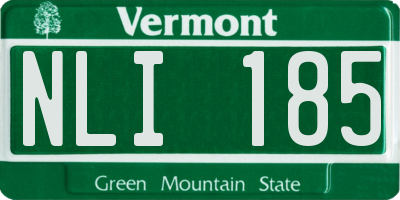 VT license plate NLI185