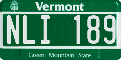 VT license plate NLI189